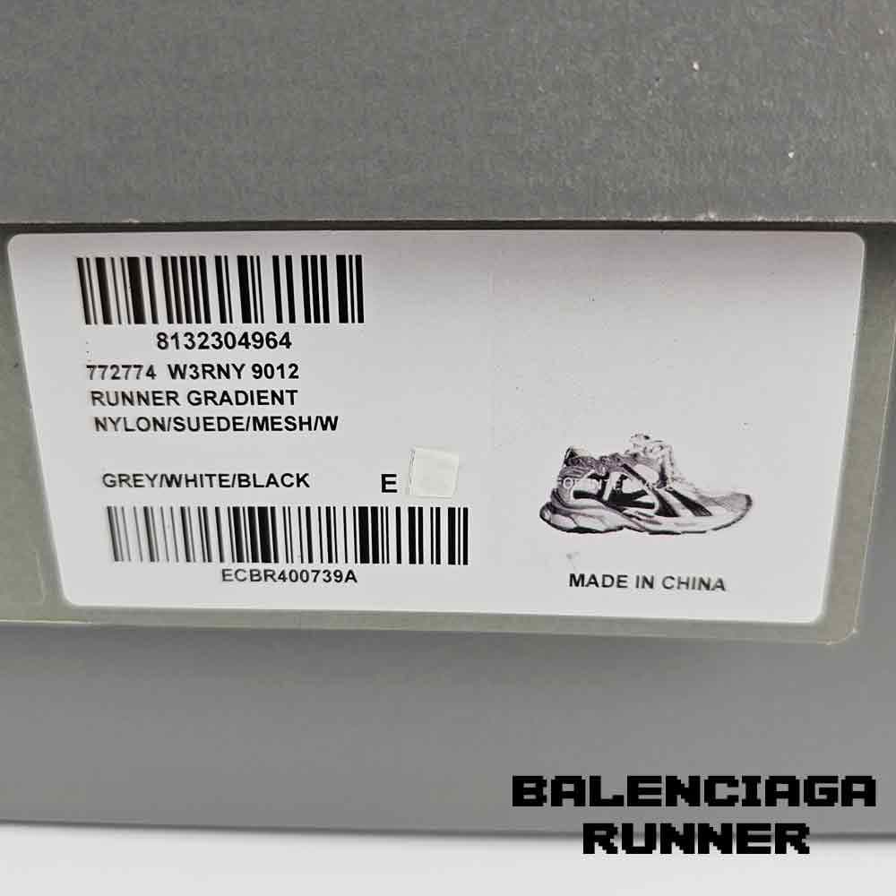 کفش کتونی بالنسیاگا رانر خاکستری مشکی Balenciaga Runner Grey lace-up — تصویر ۳