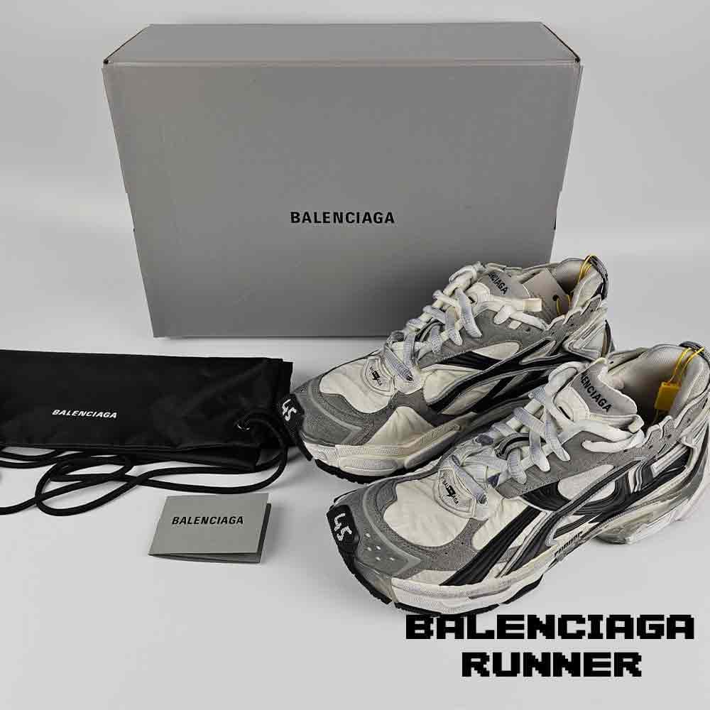 کفش کتونی بالنسیاگا رانر خاکستری مشکی Balenciaga Runner Grey lace-up — تصویر ۲
