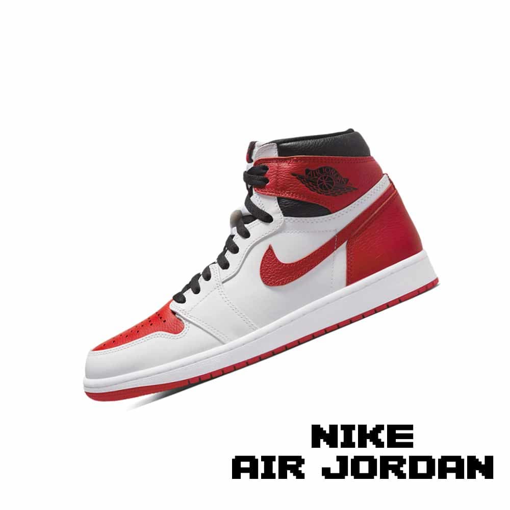 کفش کتونی نایک ایر جردن وان رترو سفید قرمز Air Jordan 1 Retro High White Red