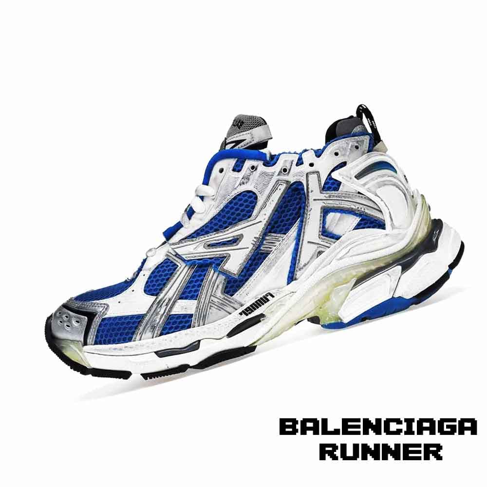 کفش کتونی بالنسیاگا رانر آبی سفید Balenciaga Runner Blue White