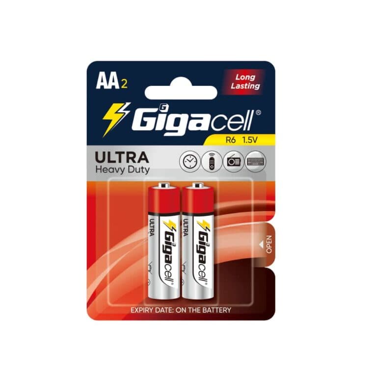 باتری قلمی گیگاسل Ultra Heavy Duty بسته 2 عددی | باتری AA 1.5 ولت Gigacell
