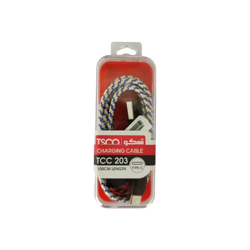 کابل شارژ و انتقال داده USB به Type-C تسکو مدل TCC 203 | کابل شارژ سریع تایپ سی — تصویر ۲
