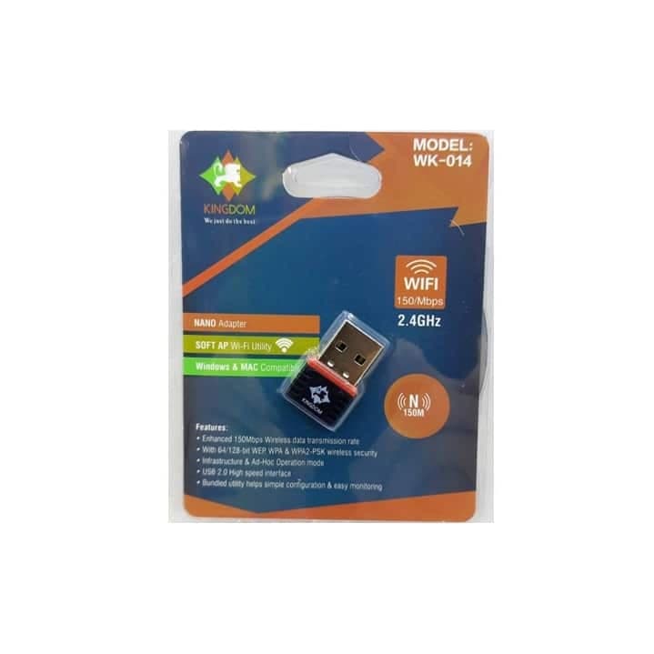 دانگل وای فای کینگ‌دام مدل WK-014 | گیرنده USB WiFi بدون آنتن