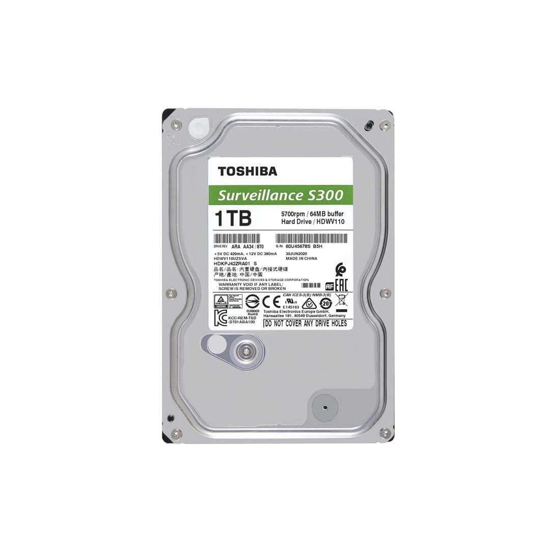 هارد اینترنال توشیبا Surveillance S300 ظرفیت 1 ترابایت (کارکرد کمتر از 1 سال)