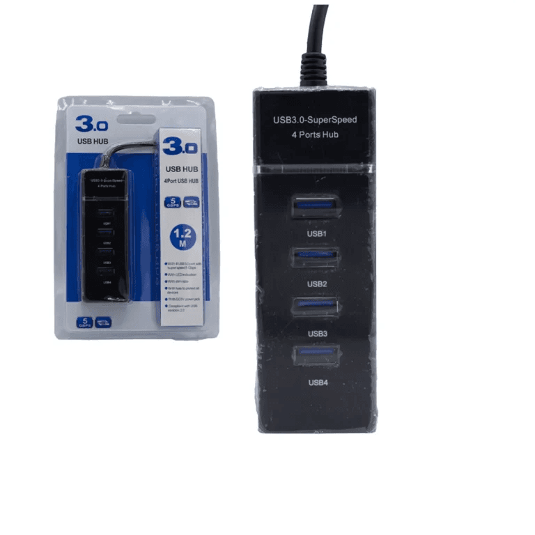هاب ۱٫۲ متری USB 3.0 آبی 1 به 4