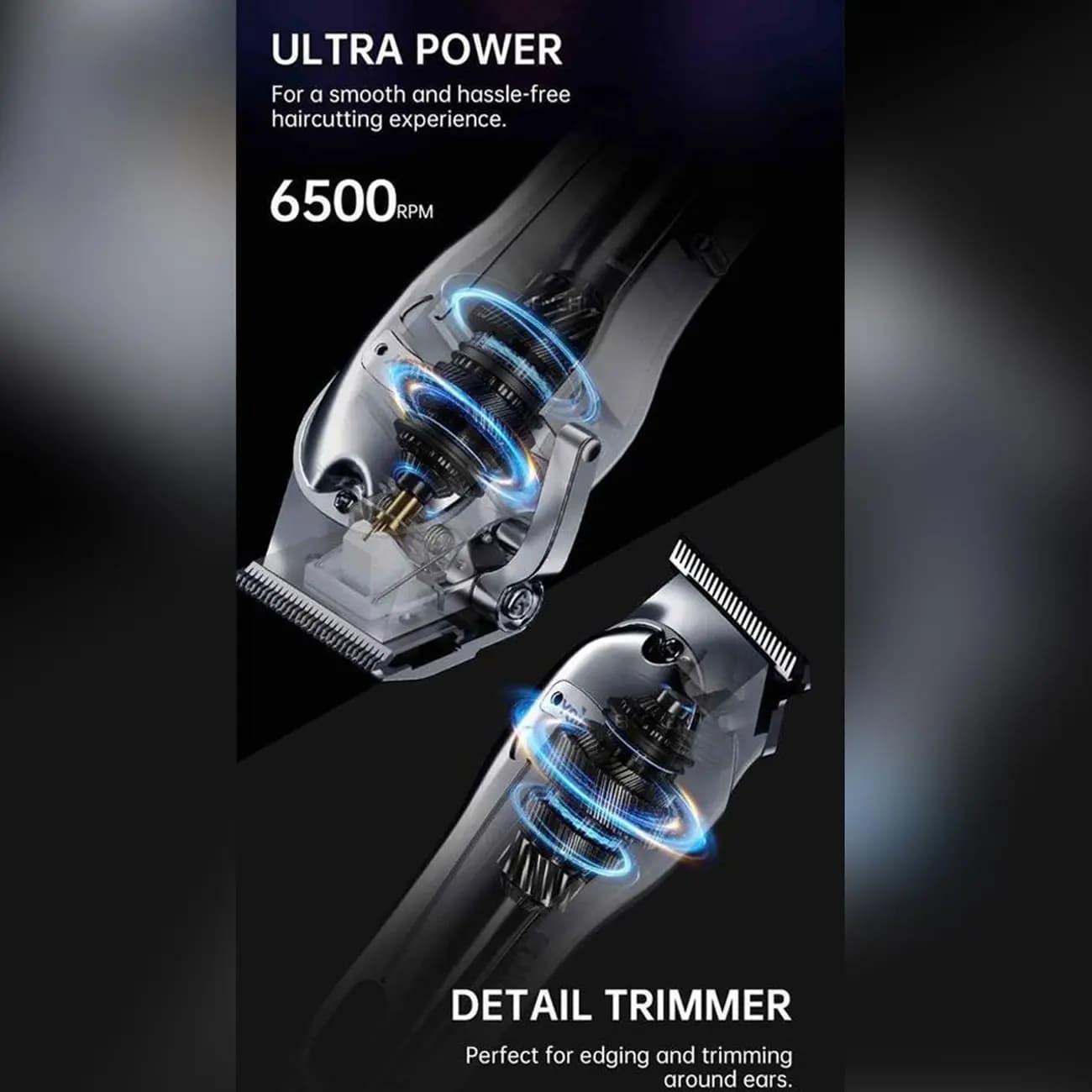 ماشین اصلاح شارژی SEJOY مدل TESLA پک دو عددی — تصویر ۶
