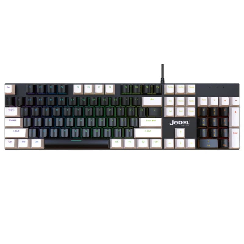 کیبورد گیمینگ جدل KL95D با سوییچ آبی | نورپردازی RGB و 104 کلید