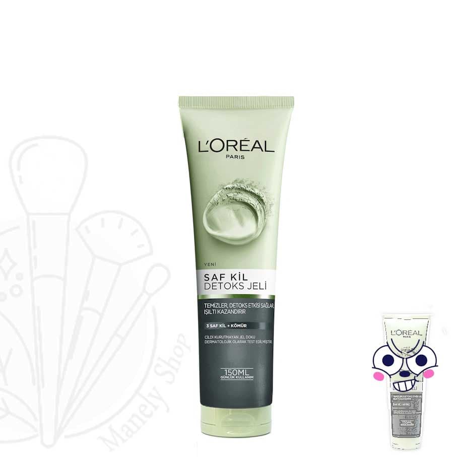 ژل شستشوی دیتوکس و پاکسازی کننده خاک رس و زغال لورال (اصل) تاریخ جدید Loreal Pure Clay Detox Wash gel