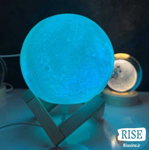 چراغ خواب طرح کره ماه لمسی هفت رنگ 3D Printing Moon