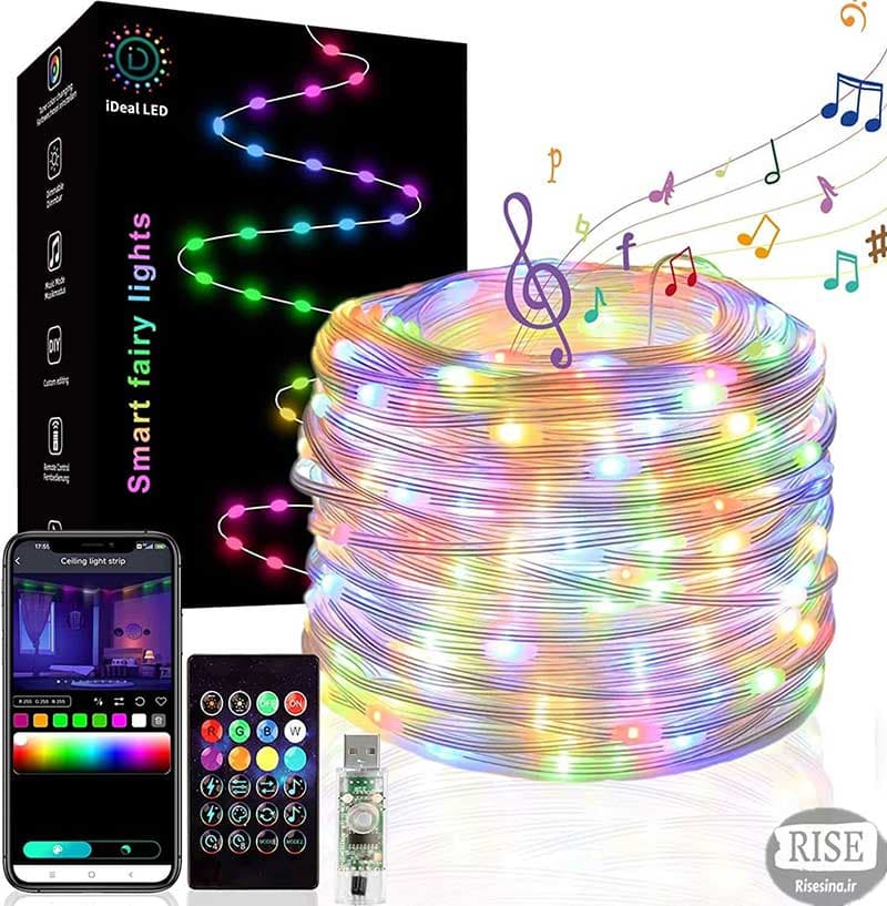 ریسه ال ای دی مدل فول کالر هوشمند 10 متر بلوتوثی کد RGB IC usb 5v