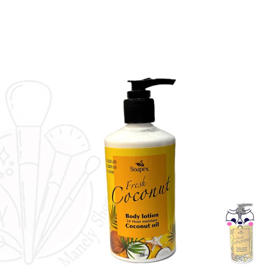 لوسیون بدن و صورت عصاره روغن نارگیل سوپکس (ساخت ایران) تاریخ جدید Soapex Body Lotion Coconut Oil