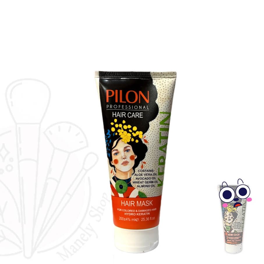 ه ماسک مو تیوپی هیدرو کراتین پیلون مناسب موهای خشک و آسیب دیده و رنگ شده (ساخت ایران) Pilon Hair Mask