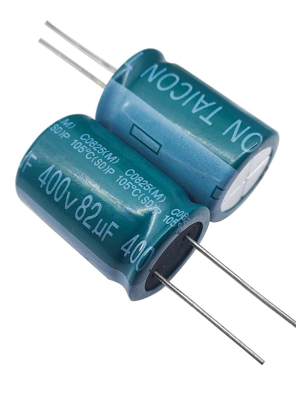 خازن الکترولیتی 82uF / 400V مارک TAICON (SD)P