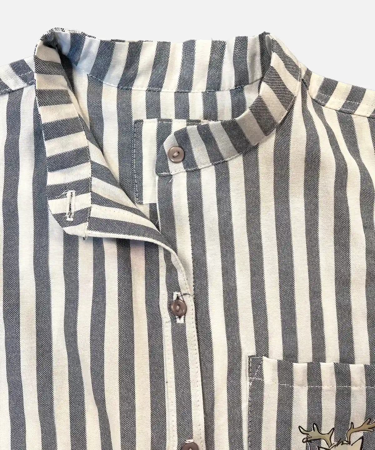 شومیز نخی راه راه مدل راز — تصویر ۳