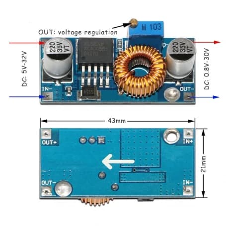 ماژول مبدل DC-DC کاهنده 5 آمپر XL4005 — تصویر ۹