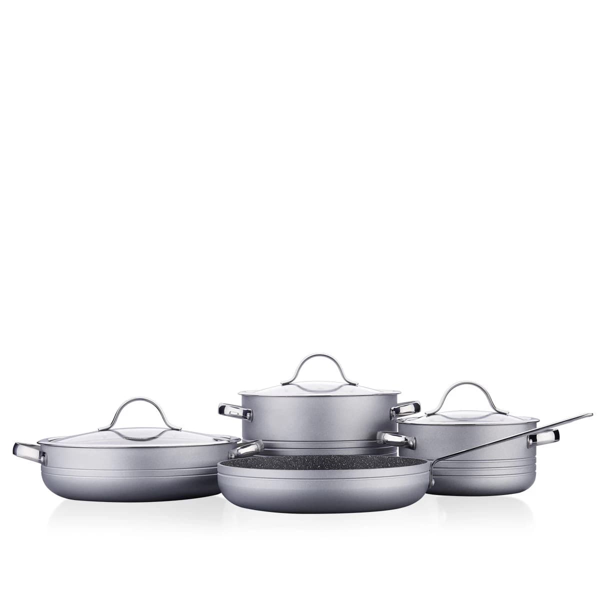 سرویس قابلمه 7 پارچه گرانیت طوسی لینیا کرکماز 2619-3 — تصویر ۴