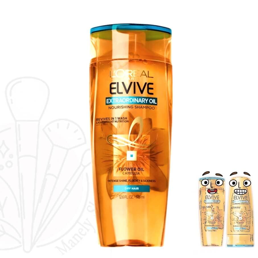 شامپو لورال تقویت کننده مناسب انواع مو مخصوصا موی خشک و آسیب دیده اصل LOreal Paris ELVIVE Extraordinary Nourishing Shampoo