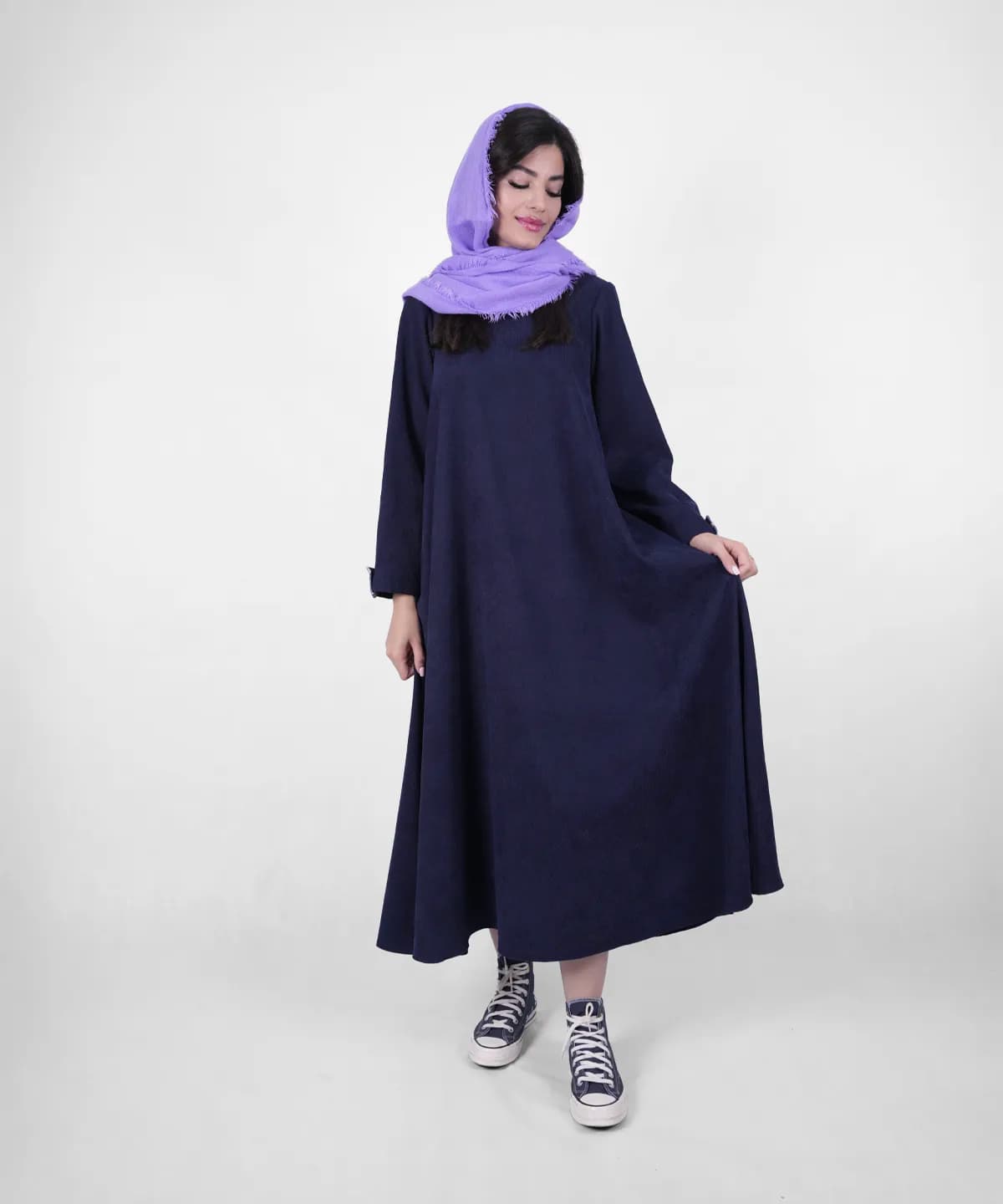 پیراهن پاییزه بلند مدل پونه — تصویر ۴