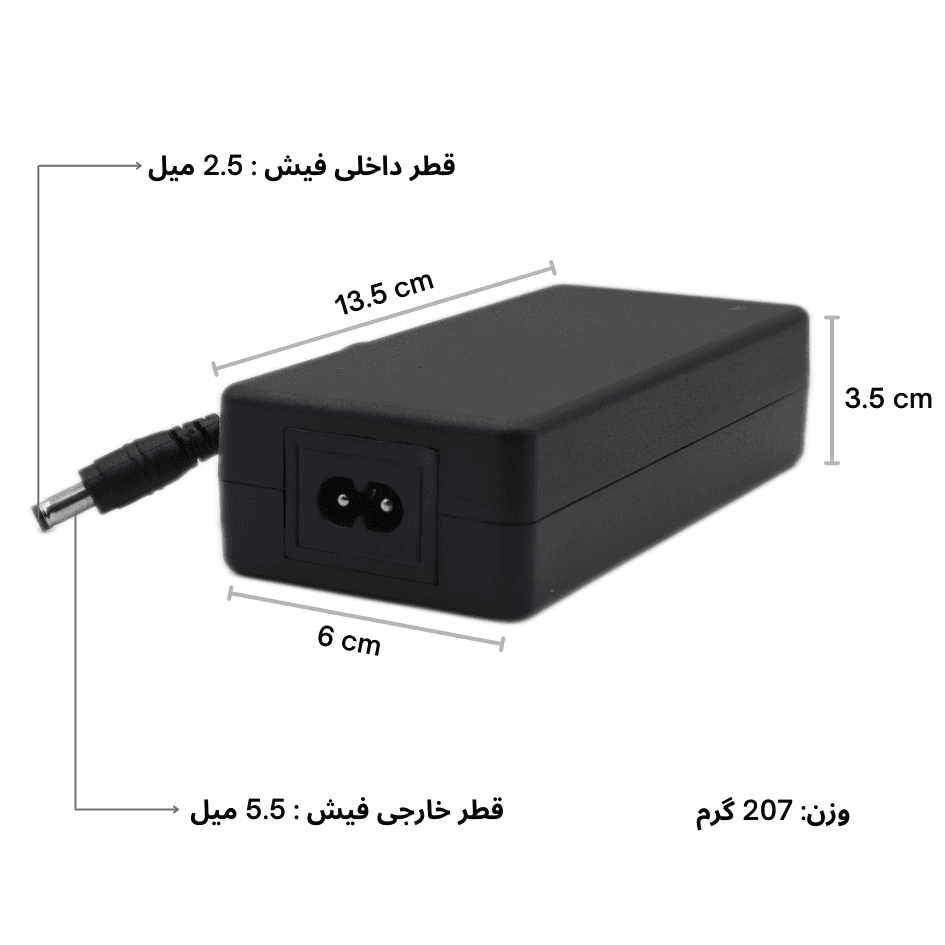 آداپتور سوئیچینگ 24 ولت 3 آمپر RIVER — تصویر ۲