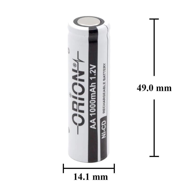 باتری قلمی قابل شارژ 1000mAh سرتخت مارک ORION — تصویر ۴