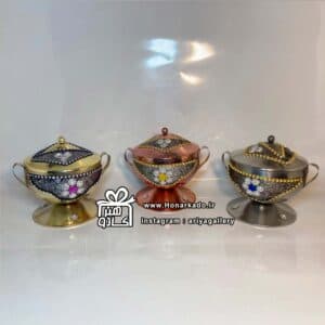 قندان نگین دار دربدار پایه دار