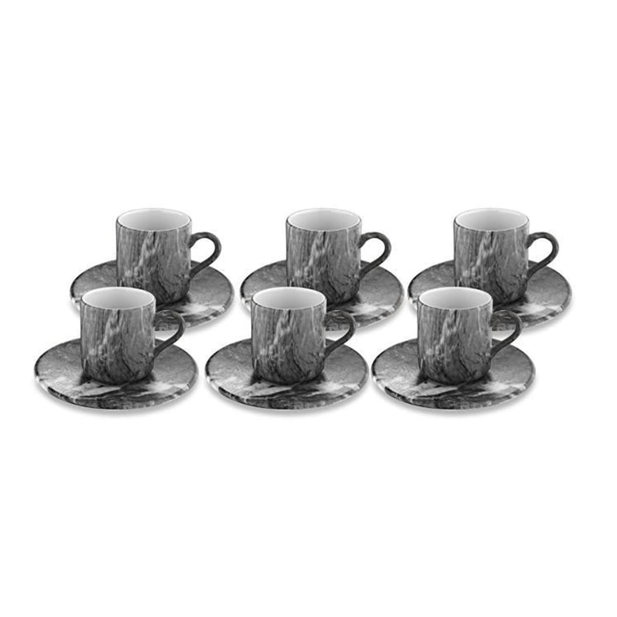 سرویس فنجان و نعلبکی 6 نفره طوسی فیگور بامبوم B4407