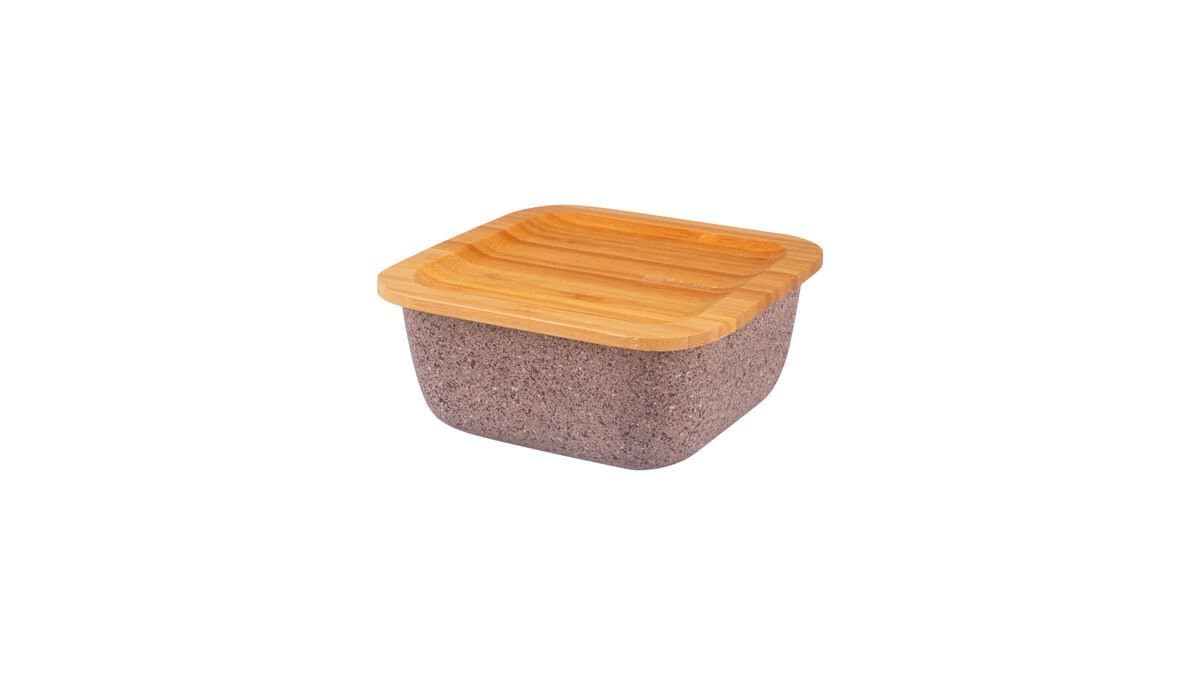 ظرف نگهدارنده غذا گرانیت 10 سانتی متر 300 میلی لیتر بژ اسلالوم بامبوم B3765
