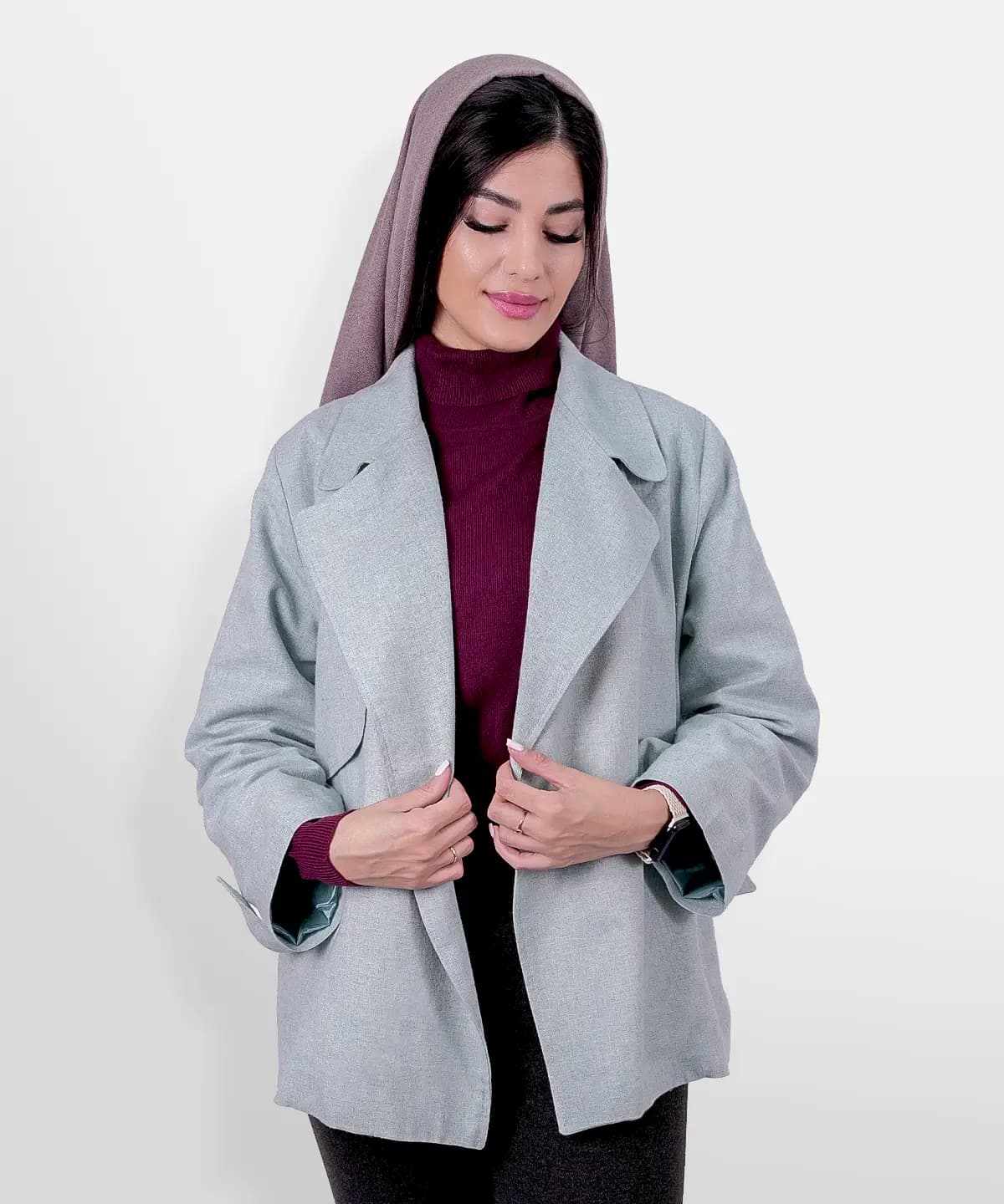 کت پشمی پاییزه زنانه مدل ژیوا — تصویر ۷