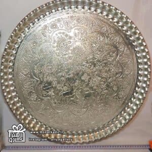 سینی گرد طرحدار سفید 56سانت-سایز8