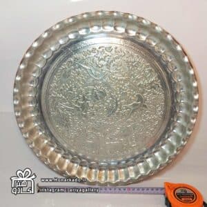 سینی گرد طرحدار سفید-سایز6-37سانت