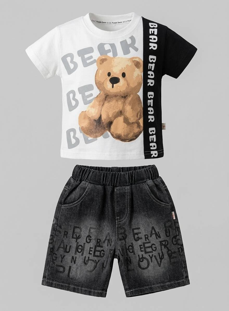 تیشرت و شلوارک طرح bear پسرانه کد 26800128 — تصویر ۲