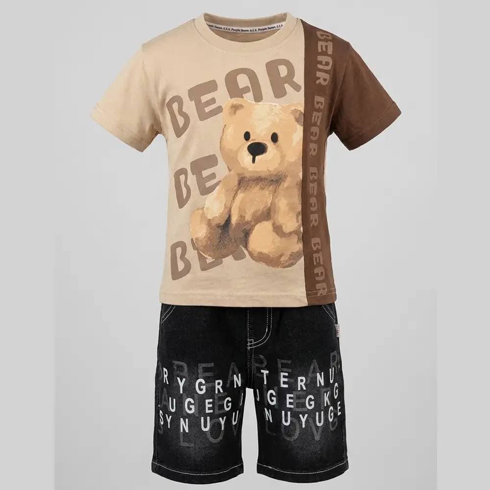 تیشرت و شلوارک طرح bear پسرانه کد 26800128