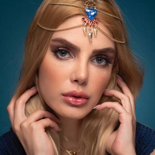 لنز سالانه آبی عسلی دور مشکی رینبو | Rainbow Ice sole blue 3t — تصویر ۲