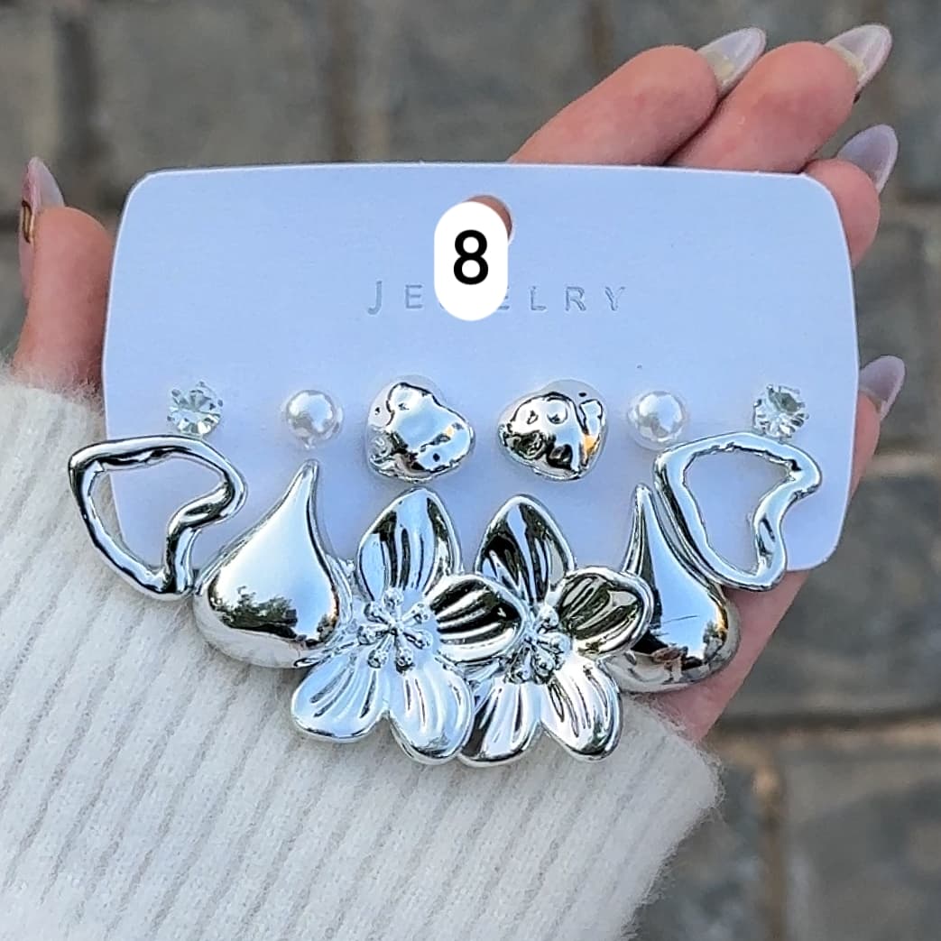 پک گوشواره نقره ای-کد8
