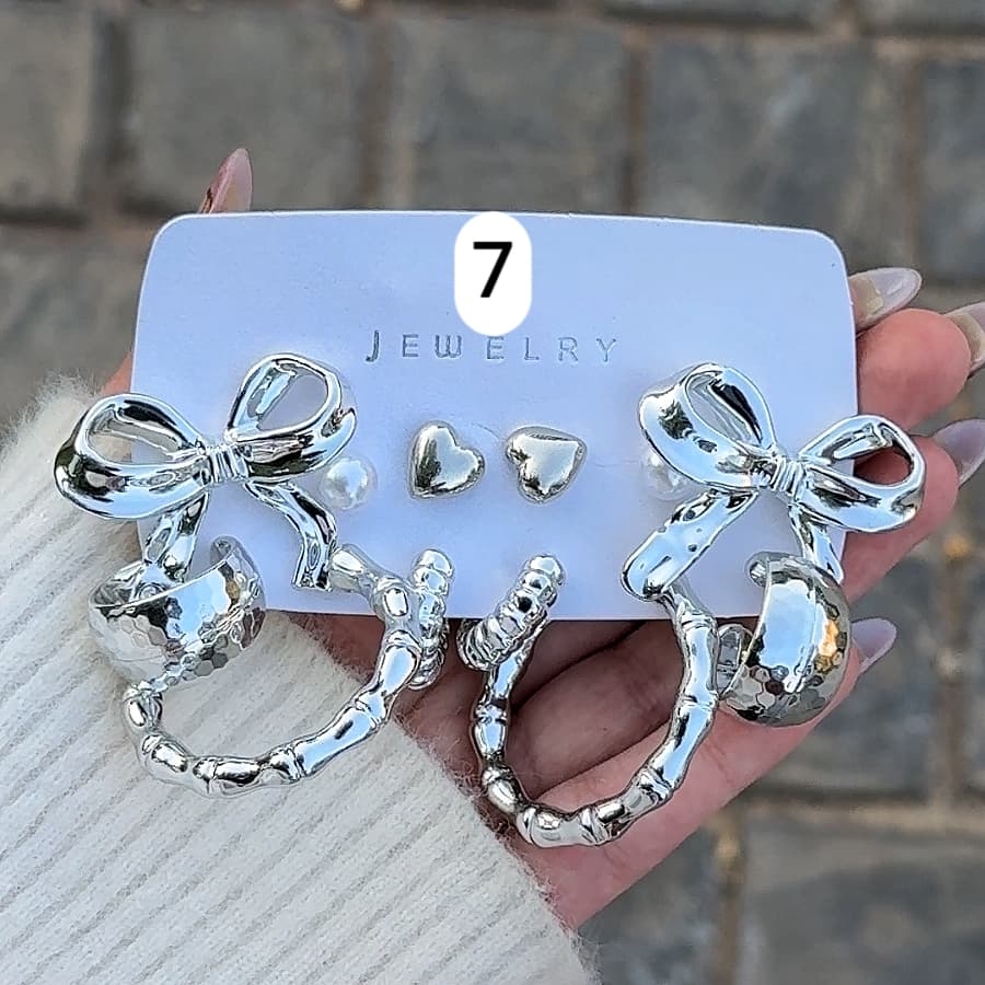 پک گوشواره نقره ای-کد7