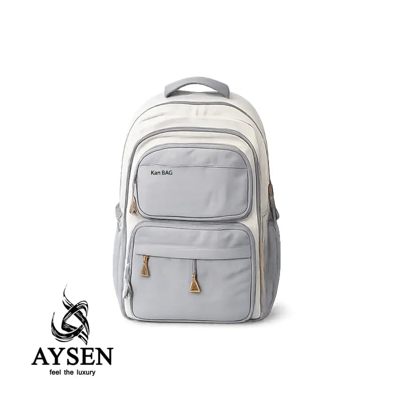 کوله پشتی دخترانه و پسرانه وارداتی طوسی کد 100121 kamrad School Backpack Cream