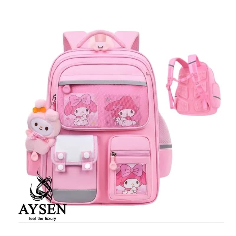 کوله پشتی مدرسه پسرانه و دخترانه وارداتی رنگ صورتی کد 100119 School Backpack