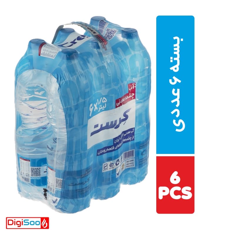 آب معدنی کرست Crest بزرگ خانواده 1.5 لیتری بسته 6 عددی