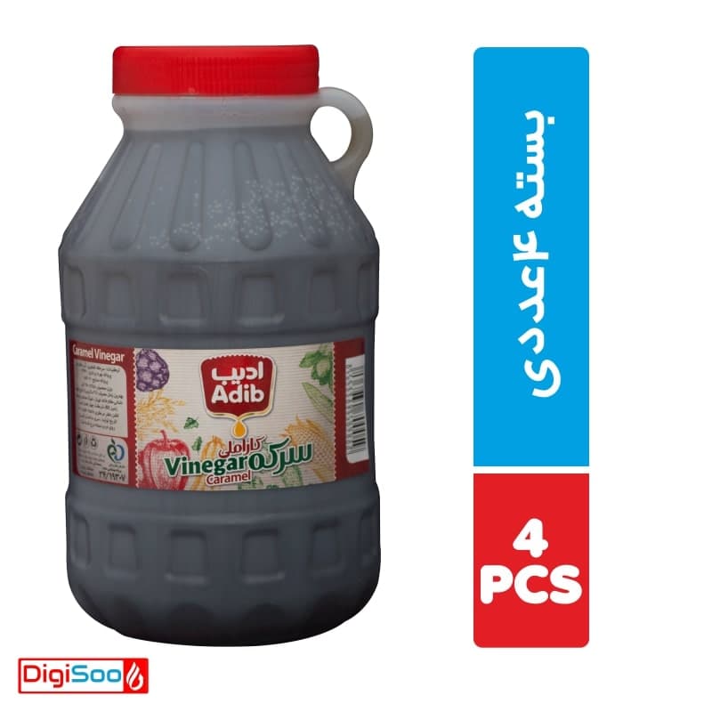 سرکه قرمز ادیب 2.5 لیتری بسته 4 عددی