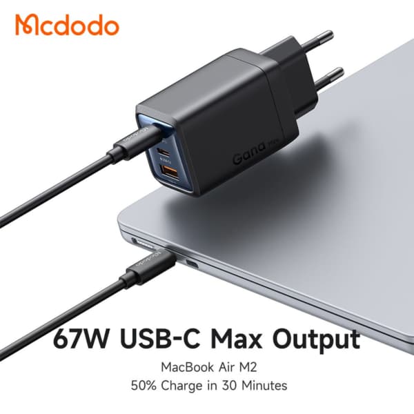 کلگی شارژر سه پورت USB-A و Type-C مک دودو 67W مدل CH-0970 — تصویر ۶