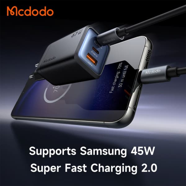 کلگی شارژر سه پورت USB-A و Type-C مک دودو 67W مدل CH-0970 — تصویر ۸