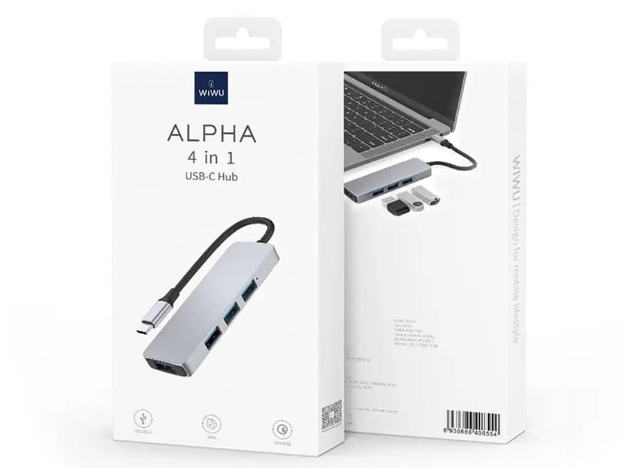 هاب USB-C ویوو 4 پورت مدل Alpha 4 in 1 — تصویر ۲