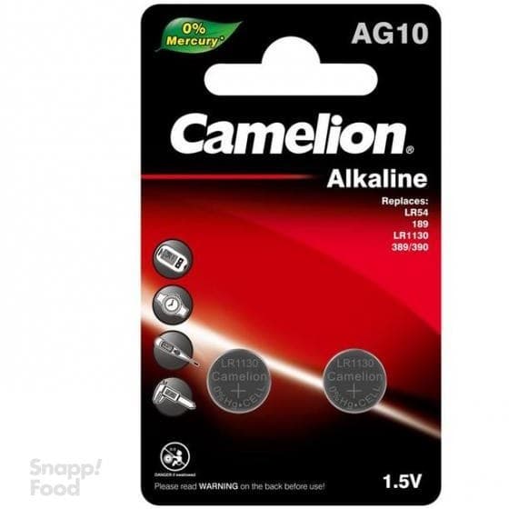باتری سکه ای آلکالاین کملیون مدل LR54 – AG10 – LR1130 – پک 2 عددی