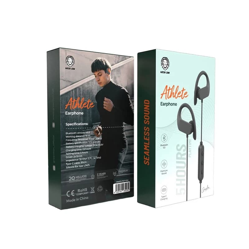 هدفون بلوتوثی گردنی گرین لاین مدل Gree lion Athlete — تصویر ۲