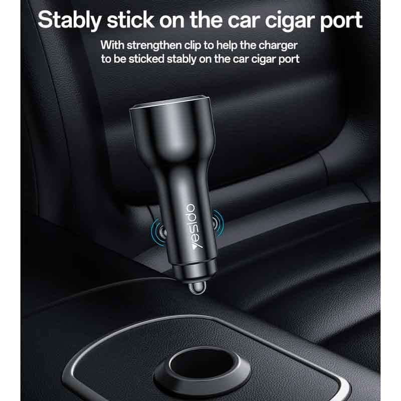 شارژر فندکی یسیدو مدل Y65 ظرفیت ۱۱۸ وات فست شارژ — تصویر ۴