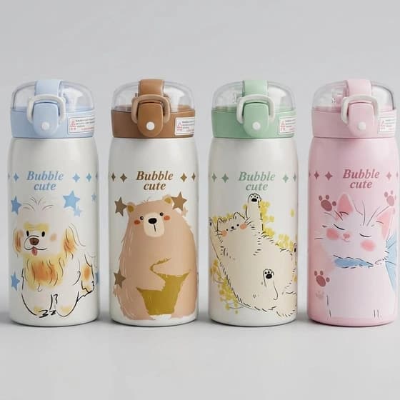 تراول ماگ نی دار 350 میل Bubble Cute کد 1486