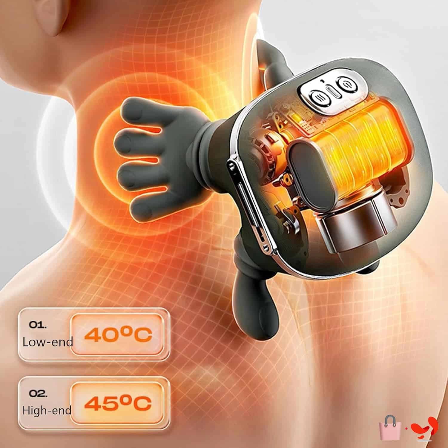 ماساژور برقی گردن و شانه حرارتی | ماساژ شیاتسو با گرمایش ملایم — تصویر ۲