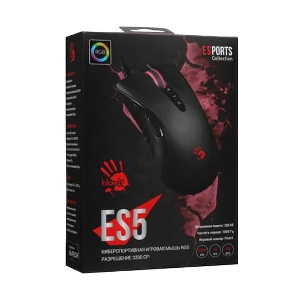 ماوس گیمینگ ایفورتک مدل ES5 با سیم بلادی RGB — تصویر ۵