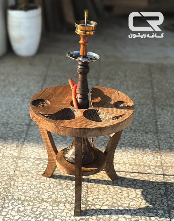 میز قلیان چوبی با مدل پذیرایی خاص