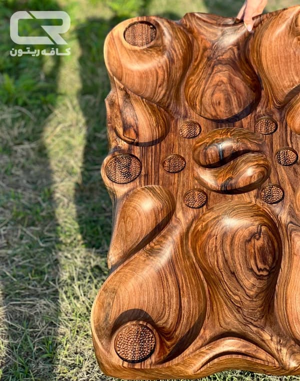 سینی مزه طرح اطلس با چوب گردو — تصویر ۵
